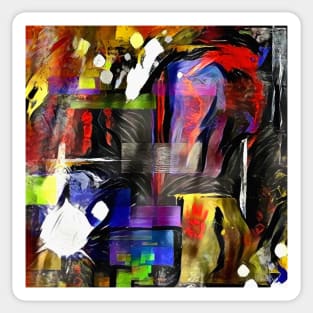 Colorful abstract painting Sticker